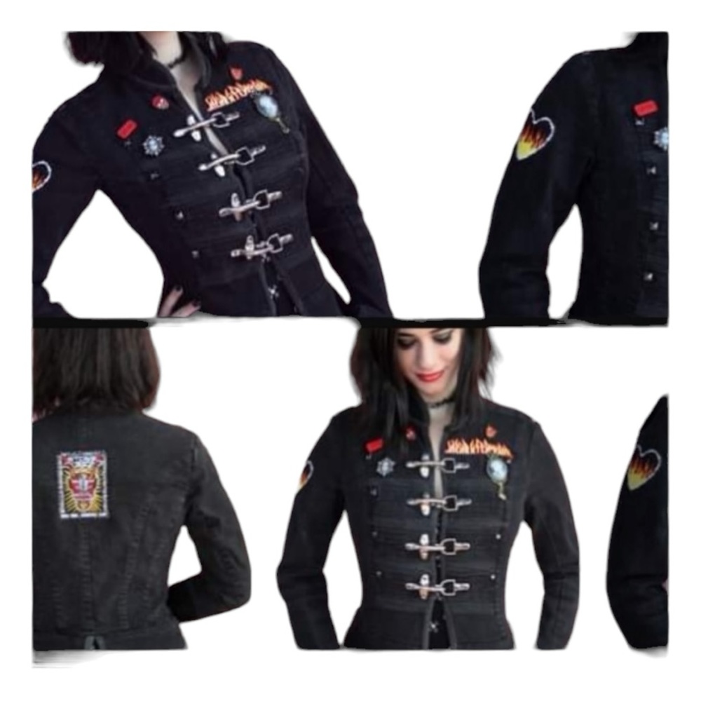 SOLD SOLD SOLD Tripp nyc Upcycled Stone Cold Rage Hellfire Buckle Patch Jacket - Picture 4 of 16